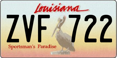 LA license plate ZVF722