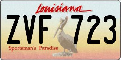 LA license plate ZVF723