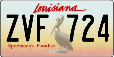 LA license plate ZVF724