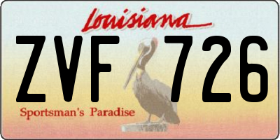 LA license plate ZVF726