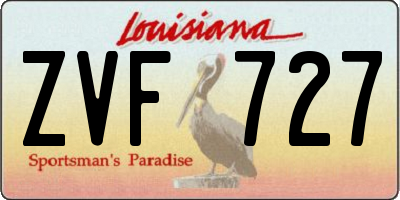 LA license plate ZVF727