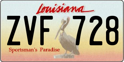 LA license plate ZVF728