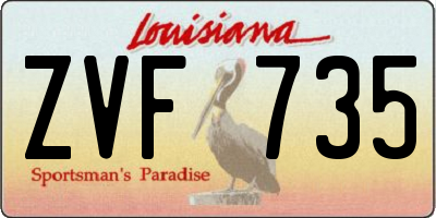 LA license plate ZVF735