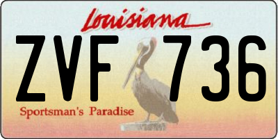 LA license plate ZVF736