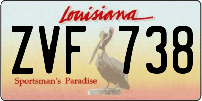 LA license plate ZVF738