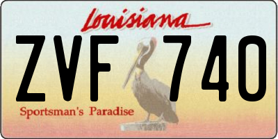 LA license plate ZVF740