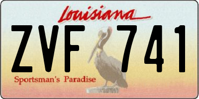 LA license plate ZVF741