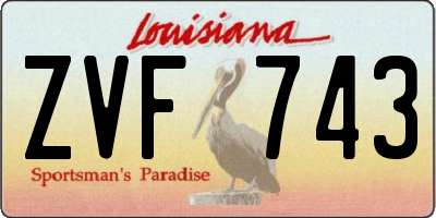 LA license plate ZVF743