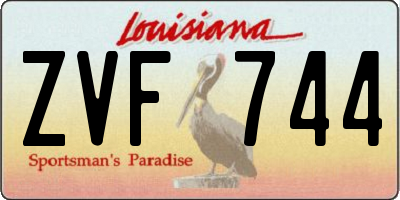 LA license plate ZVF744