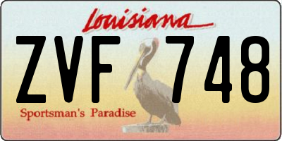 LA license plate ZVF748