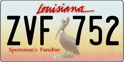 LA license plate ZVF752