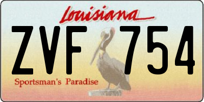LA license plate ZVF754