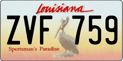 LA license plate ZVF759