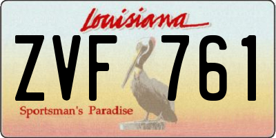 LA license plate ZVF761