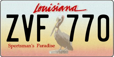 LA license plate ZVF770