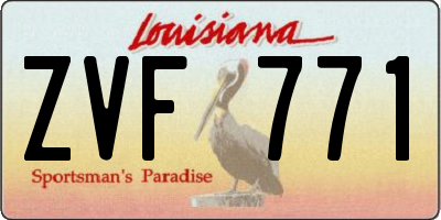 LA license plate ZVF771