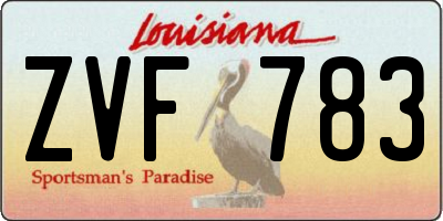 LA license plate ZVF783