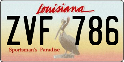 LA license plate ZVF786