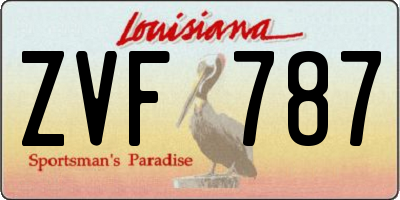 LA license plate ZVF787