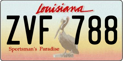 LA license plate ZVF788