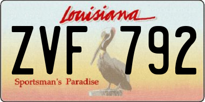 LA license plate ZVF792