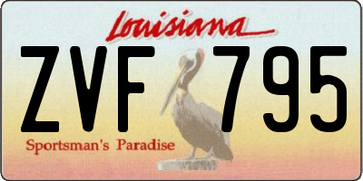 LA license plate ZVF795