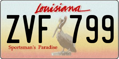 LA license plate ZVF799