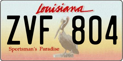 LA license plate ZVF804