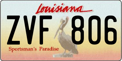 LA license plate ZVF806