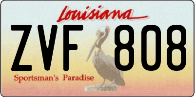 LA license plate ZVF808