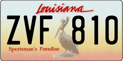 LA license plate ZVF810