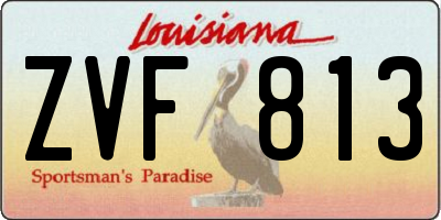 LA license plate ZVF813