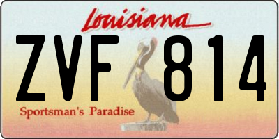 LA license plate ZVF814