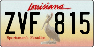 LA license plate ZVF815