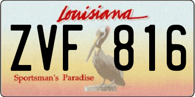 LA license plate ZVF816