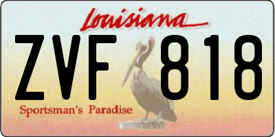 LA license plate ZVF818