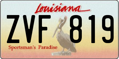 LA license plate ZVF819