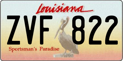 LA license plate ZVF822