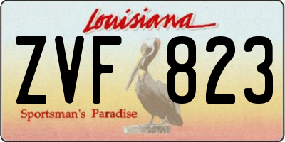 LA license plate ZVF823