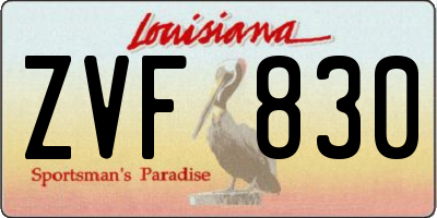 LA license plate ZVF830