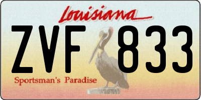 LA license plate ZVF833