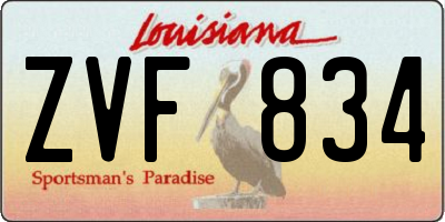 LA license plate ZVF834