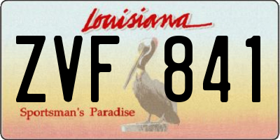 LA license plate ZVF841