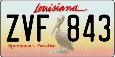 LA license plate ZVF843