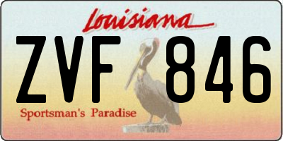 LA license plate ZVF846