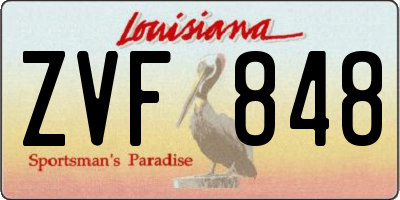 LA license plate ZVF848