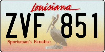 LA license plate ZVF851