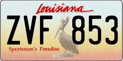 LA license plate ZVF853