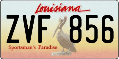 LA license plate ZVF856