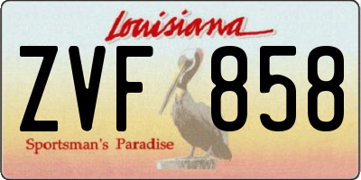 LA license plate ZVF858